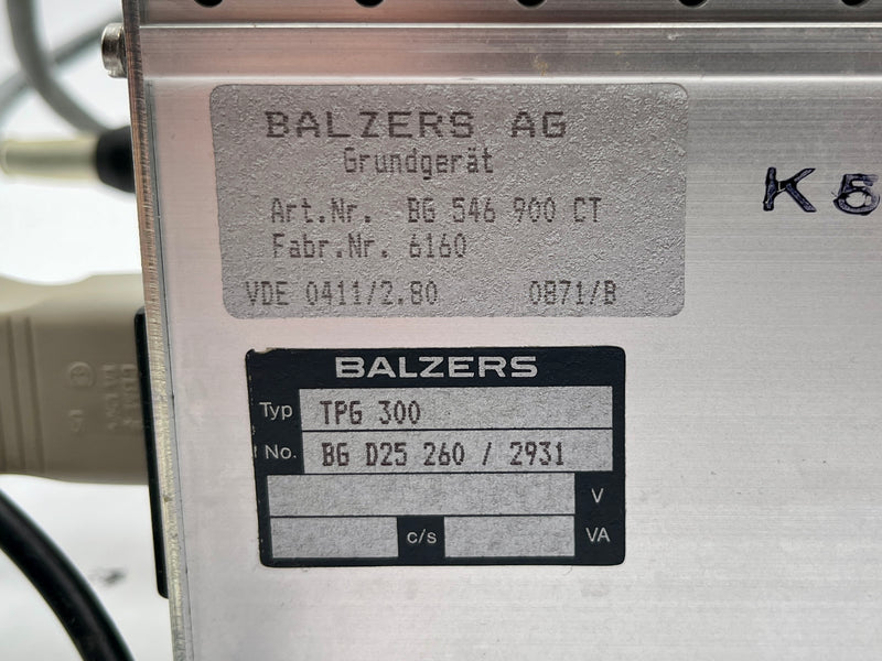 Balzers Pfeiffer TPG 300 Pressure Controller