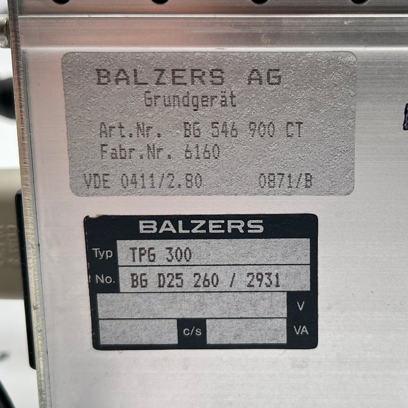 Balzers Pfeiffer TPG 300 Pressure Controller
