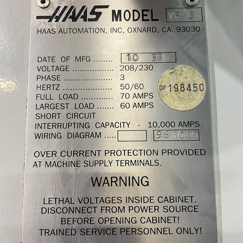 Haas VF 3 Vertical CNC