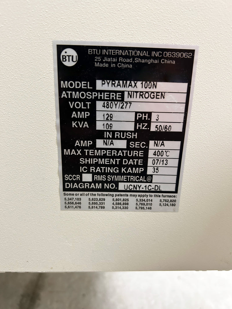 BTU Pyramax 100 N Reflow Oven