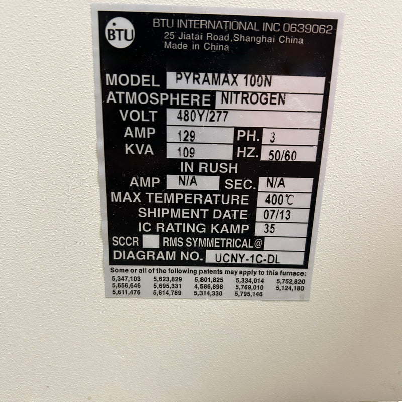 BTU Pyramax 100 N Reflow Oven