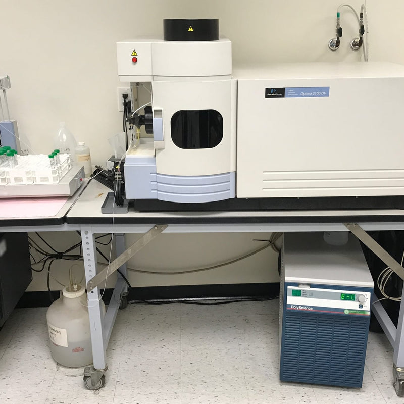 Perkin Elmer 2100 ICP-OES (Optical Emission Spectrometer)