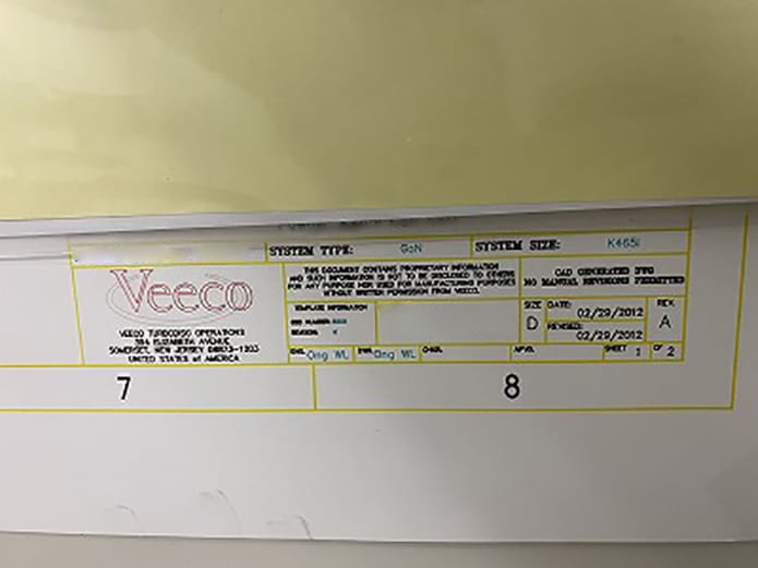 Veeco / Emcore K 465 i MOCVD (Metal Organic Chemical Vapor Deposition)
