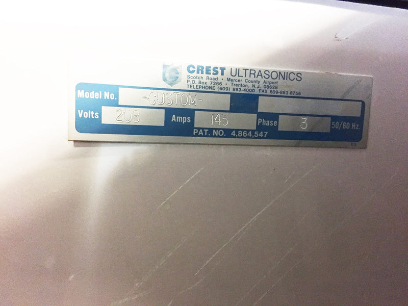Crest Ultrasonics Aqueous Cleaning System