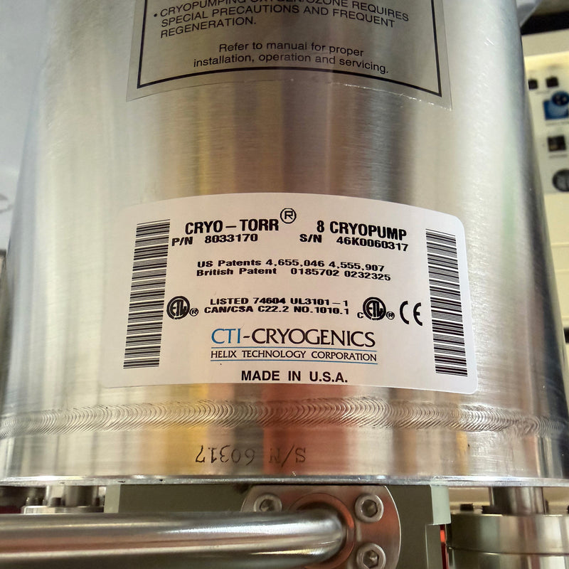 CTI Cryo-Torr 8 High Vacuum Cryopump