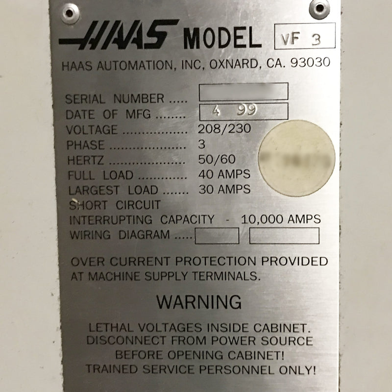 Haas VF 3 Vertical CNC