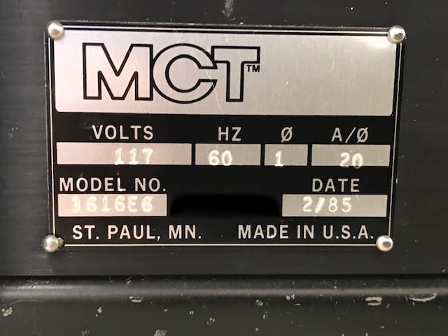 MCT 3616 E 6 Test Handler
