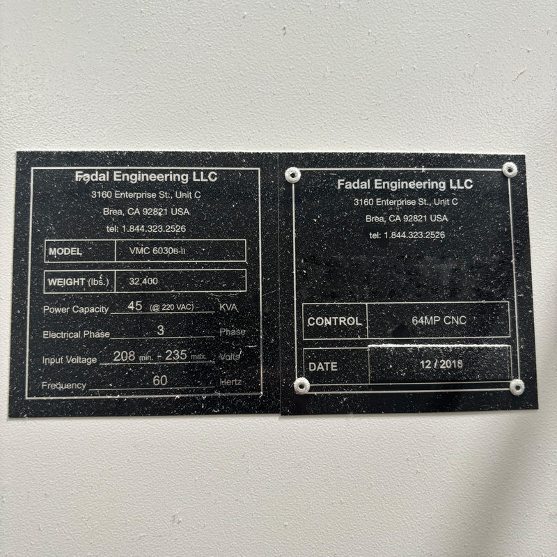 Fadal VMC 6030 B II CNC