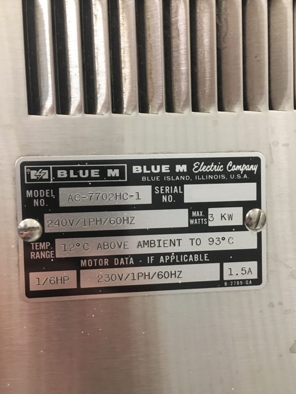 Blue M AC-7702 HC-1 Environmental Chamber
