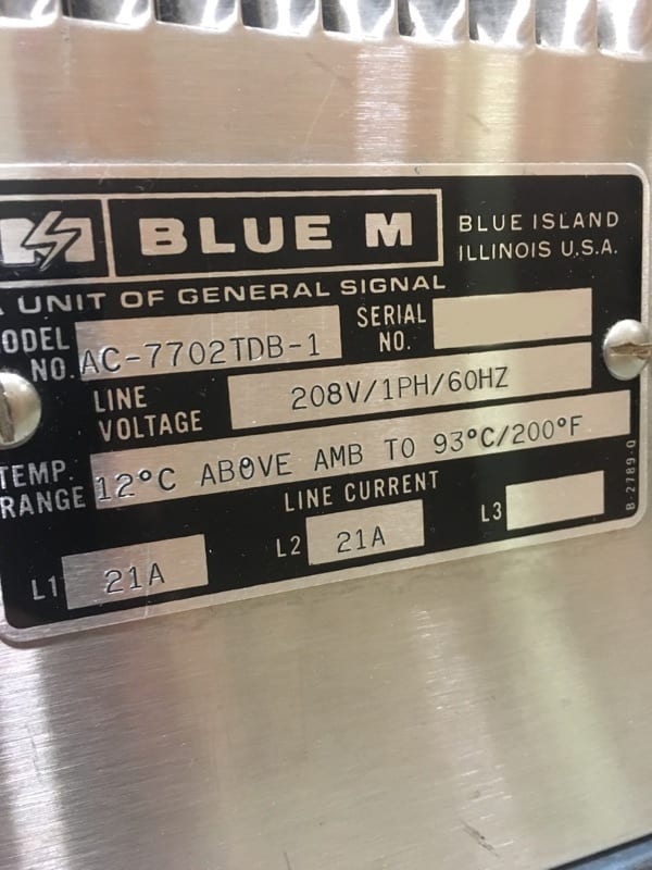 Blue M AC-7702 TDB-1 Environmental Chamber