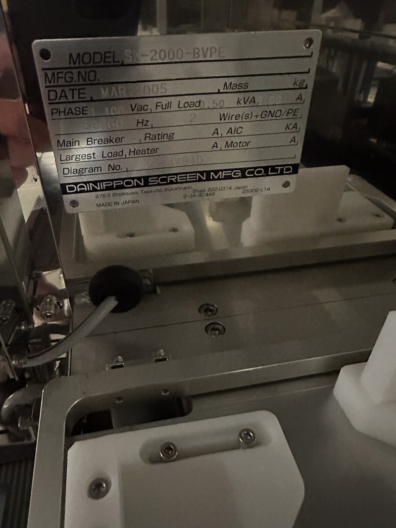 SCREEN / DNS SK 2000 Coater / Developer