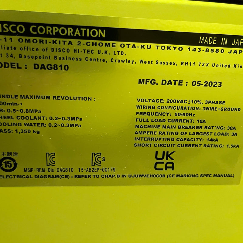 Disco DAG 810 Back Grinder