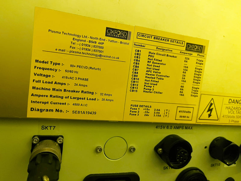 Oxford 80 Plus PECVD (Plasma-Enhanced Chemical Vapor Deposition)