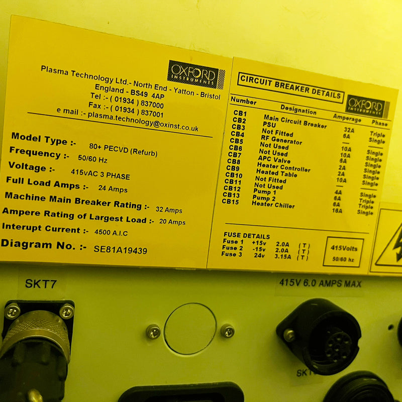 Oxford 80 Plus PECVD (Plasma-Enhanced Chemical Vapor Deposition)