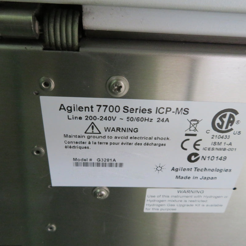 Agilent / Varian 7700 ICP-MS (Inductively Coupled Plasma - Mass Spectrometer)