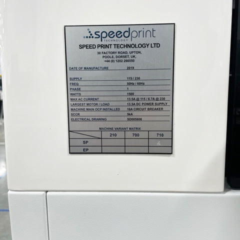 Speed Print SP 710 AVI Automatic Inline Screen Printer