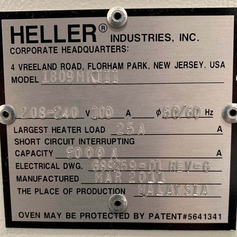 Heller 1809 MK III SMT Reflow Oven