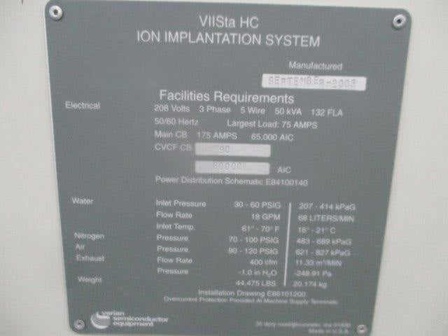 Applied Materials / Varian VIISta HC Ion Implant System