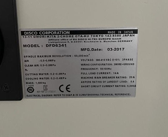 Disco DFD 6341 Automatic Dicing Saw