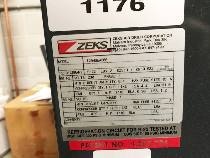 Zeks 125 HSEA 200 Dryer