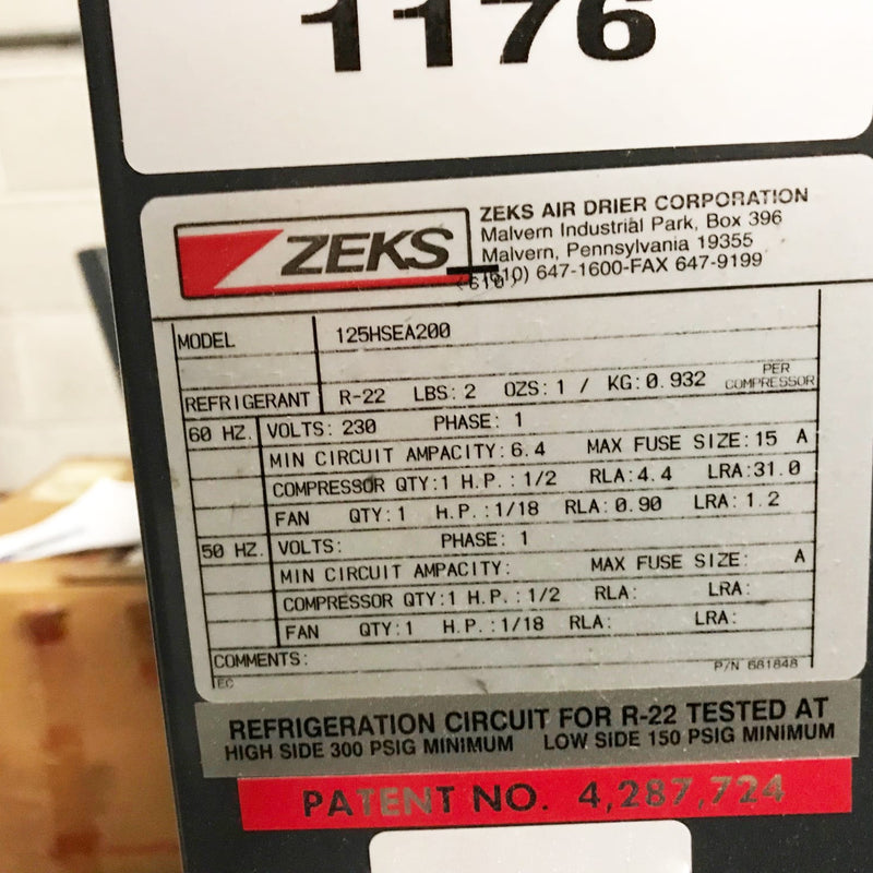 Zeks 125 HSEA 200 Dryer
