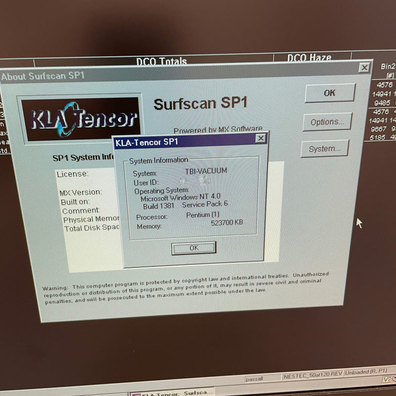 KLA Surfscan SP 1 TBI Particle Defect System