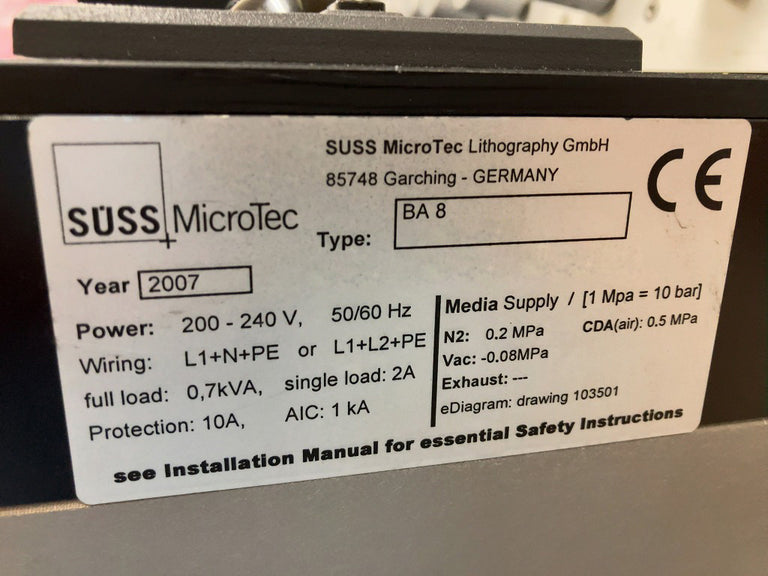 SUSS BA 8 Bond Aligner