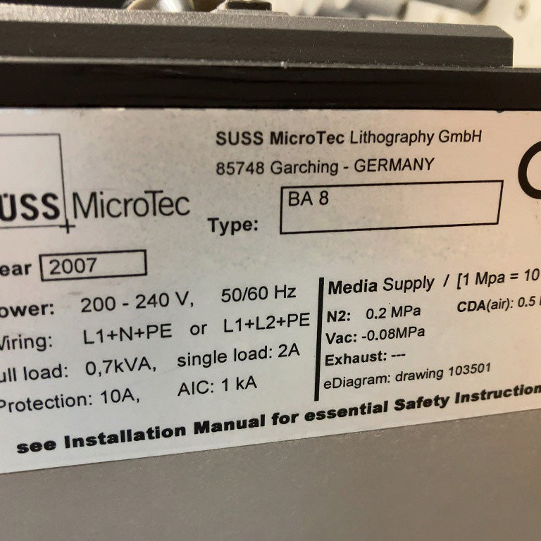 SUSS BA 8 Bond Aligner