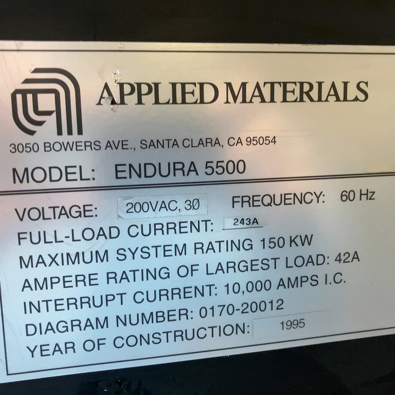 Applied Materials Endura 5500 Metal Sputterer