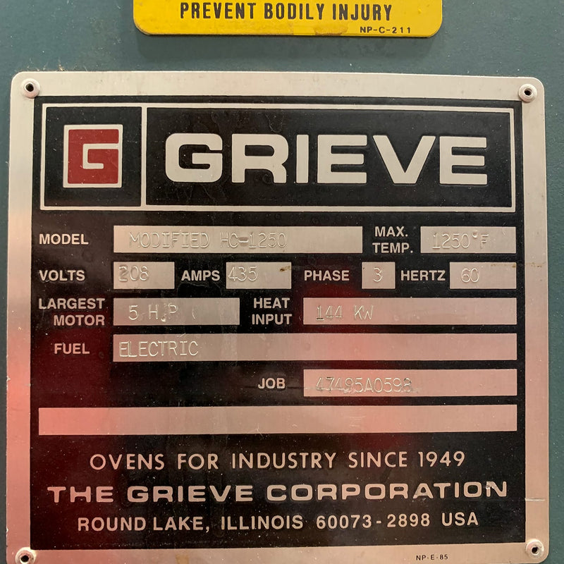 Grieve 1250 Oven