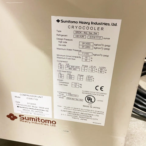 Sumitomo CSW 71 Helium Compressor