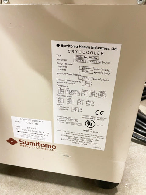 Sumitomo CSW 71 Helium Compressor