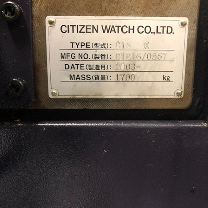Citizen C 16 CNC Screw Machine