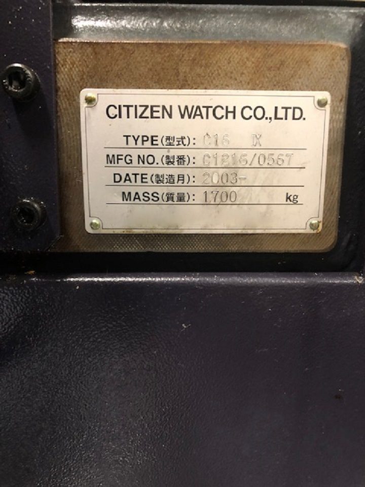 Citizen C 16 CNC Screw Machine