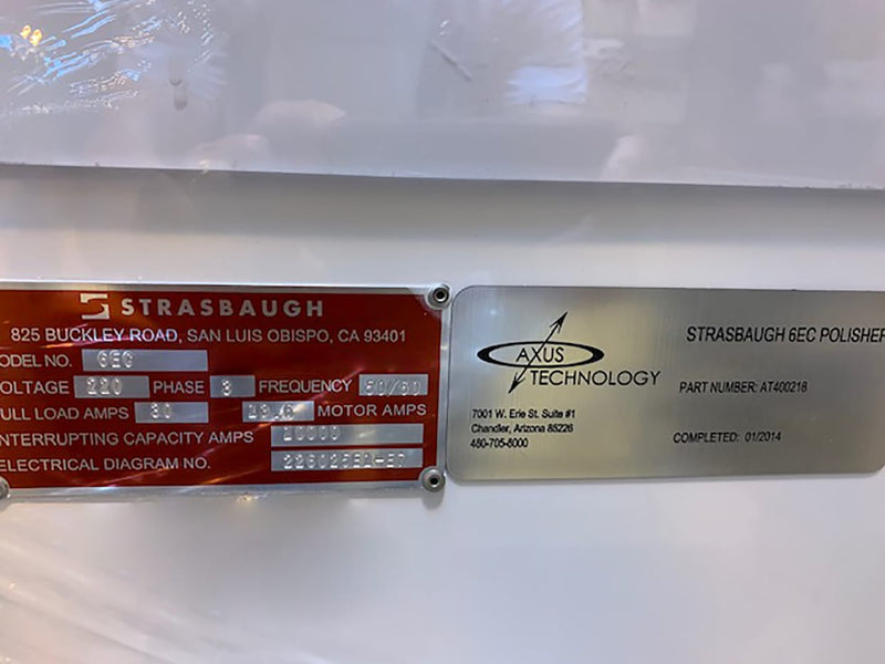 Strasbaugh 6 EC CMP (Chemical Mechanical Polisher)
