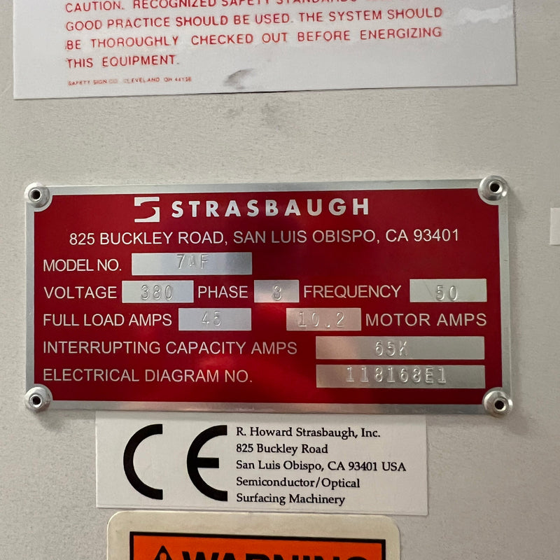 Strasbaugh 7 AF Back Grinder