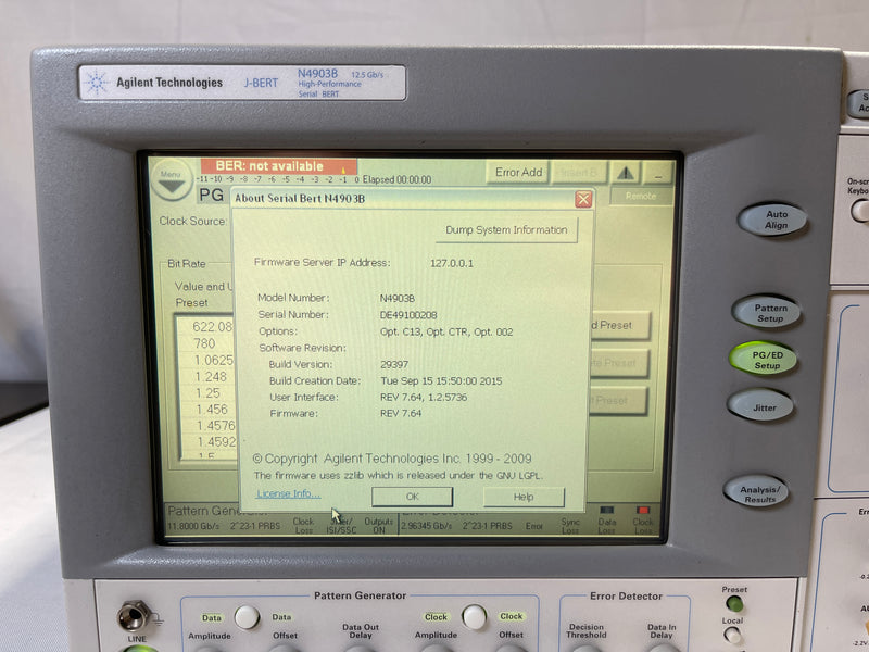 Agilent N 4903 B J-BERT High Performance Serial BERT 12.5 Gb/s