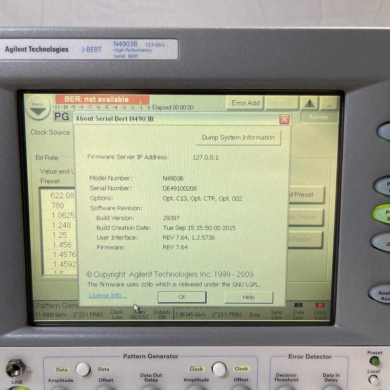 Agilent N 4903 B J-BERT High Performance Serial BERT 12.5 Gb/s