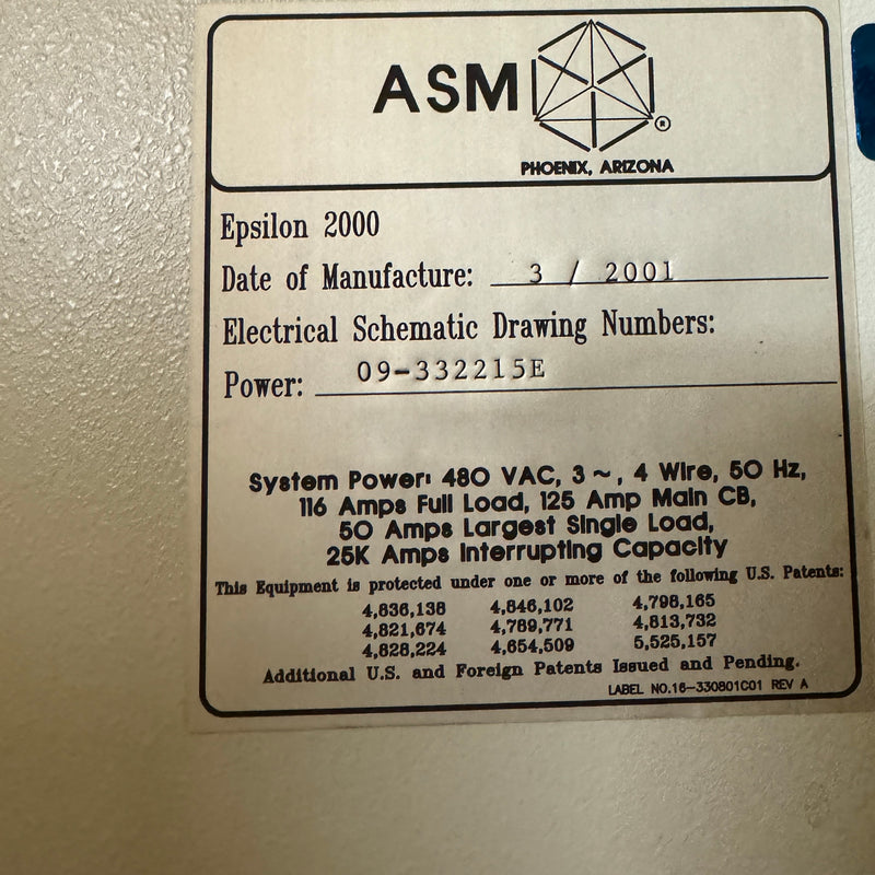 ASM Epsilon 2000 CVD (Chemical Vapor Deposition)