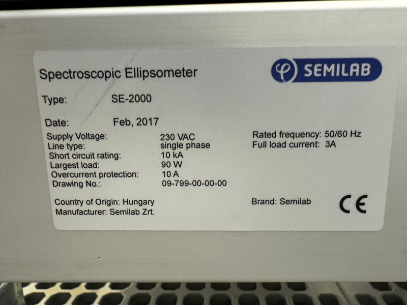 Semilab SE 2000 Spectroscopic Ellipsometer