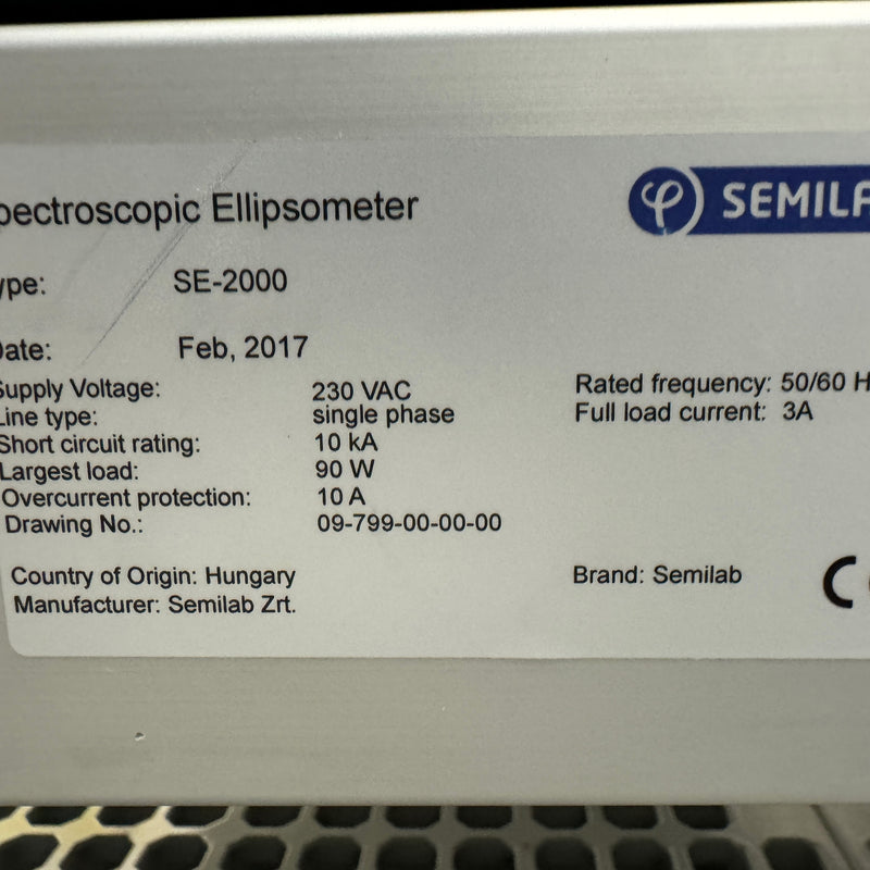 Semilab SE 2000 Spectroscopic Ellipsometer