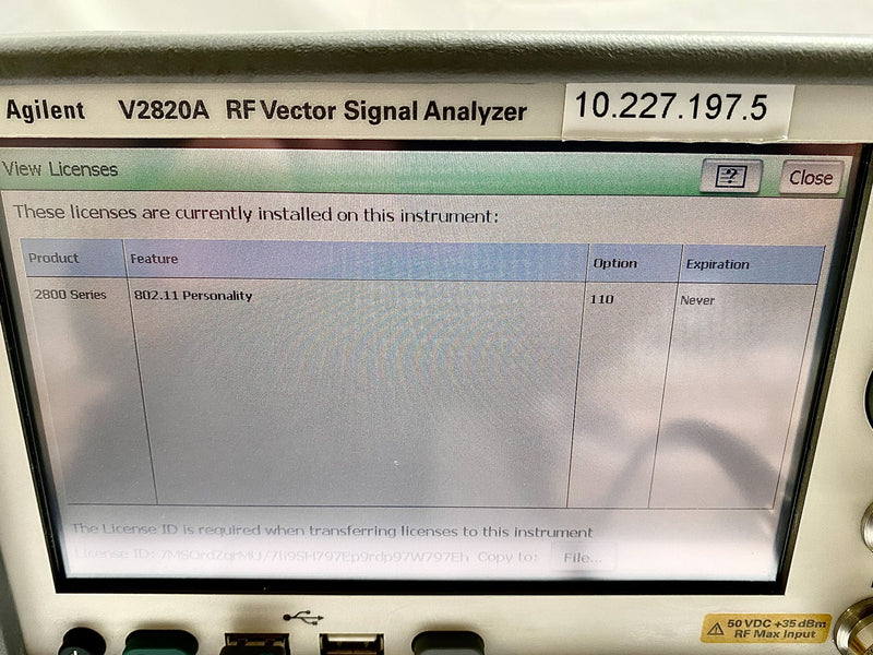 Agilent V 2820 A RF Vector Signal Analyzer