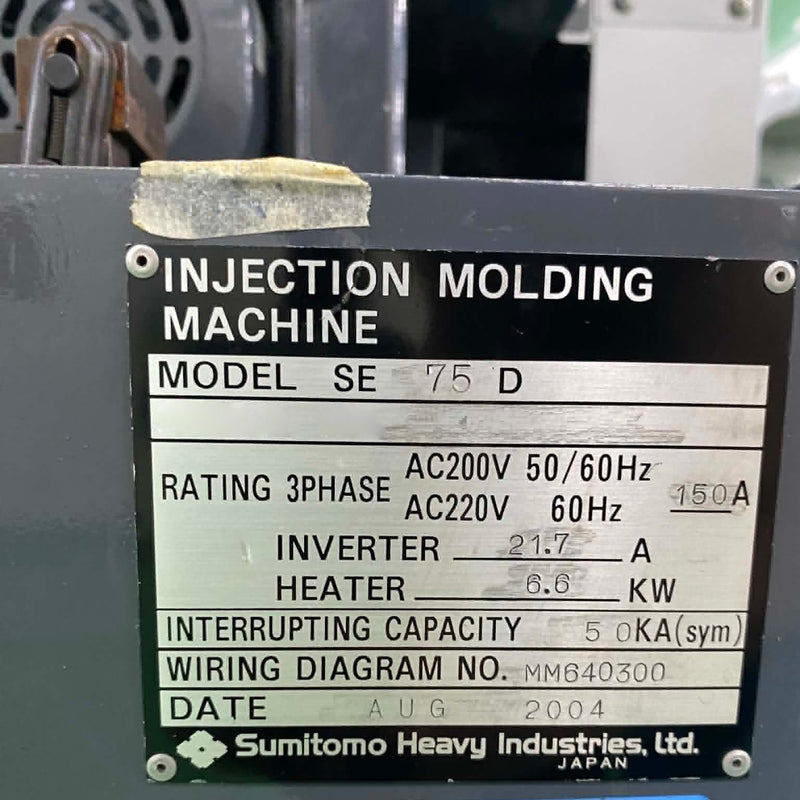 Sumitomo SE 75 D Injection Molding Machine
