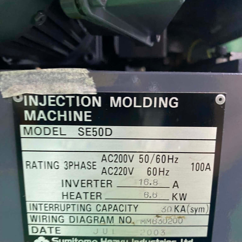 Sumitomo SE 50 D Injection Molding Machine