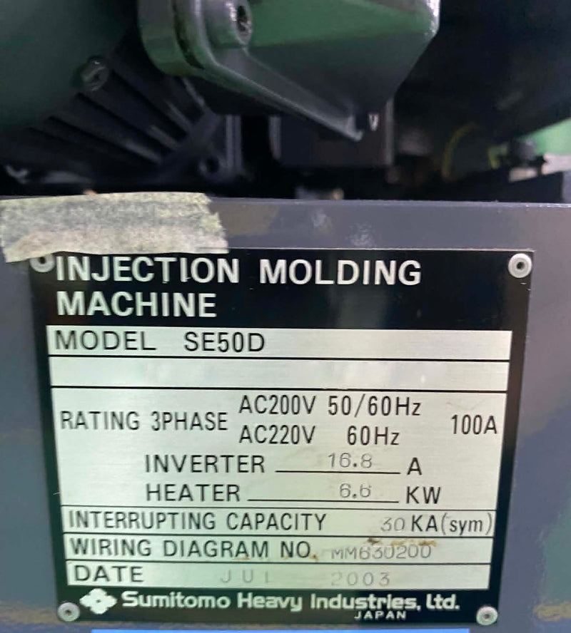 Sumitomo SE 50 D Injection Molding Machine