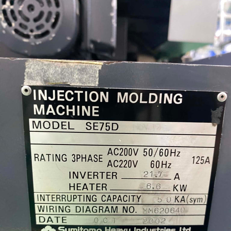 Sumitomo SE 75 D Injection Molding Machine