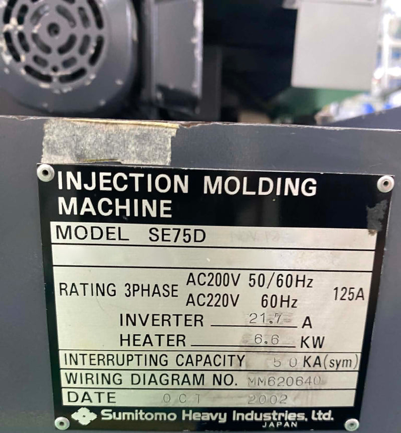 Sumitomo SE 75 D Injection Molding Machine