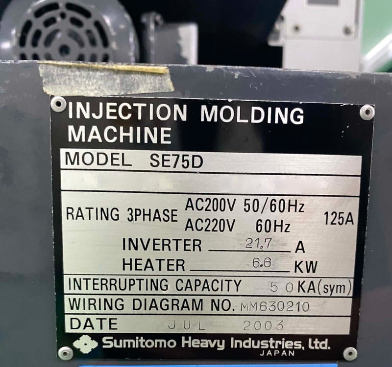 Sumitomo SE 75 D Injection Molding Machine