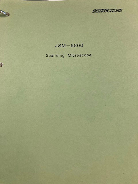 Jeol JSM 5800 SEM (Scanning Electron Microscope)