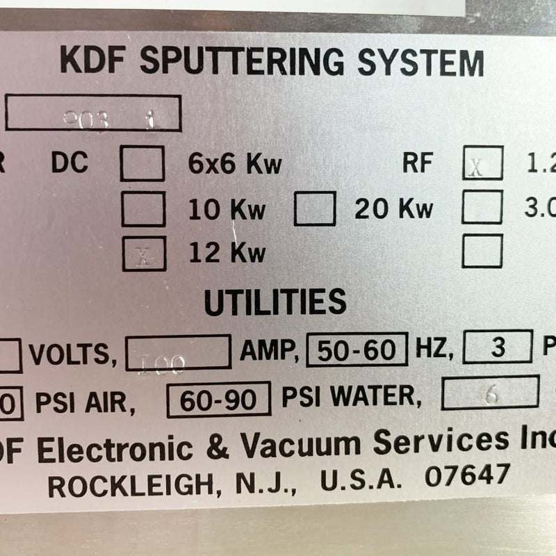 KDF 903 IX Sputtering System